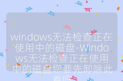 windows無法檢查正在使用中的磁盤-Windows無法檢查正在使用中的磁盤您要先卸除此卷嗎
