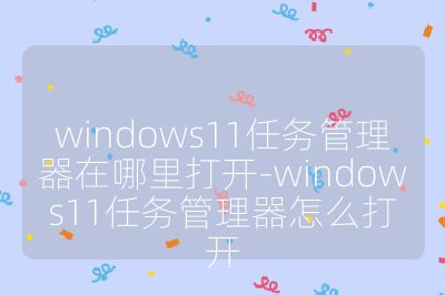 windows11任務管理器在哪里打開-windows11任務管理器怎么打開