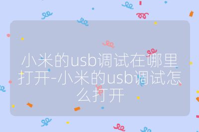 小米的usb調(diào)試在哪里打開-小米的usb調(diào)試怎么打開