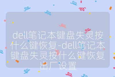 dell筆記本鍵盤失靈按什么鍵恢復-dell筆記本鍵盤失靈按什么鍵恢復出廠設置