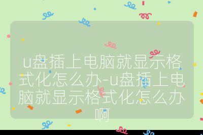 u盤插上電腦就顯示格式化怎么辦-u盤插上電腦就顯示格式化怎么辦啊