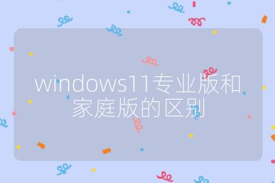 windows11專業版和家庭版的區別